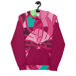 Floral Abstract Burgandy Unisex Hoodie