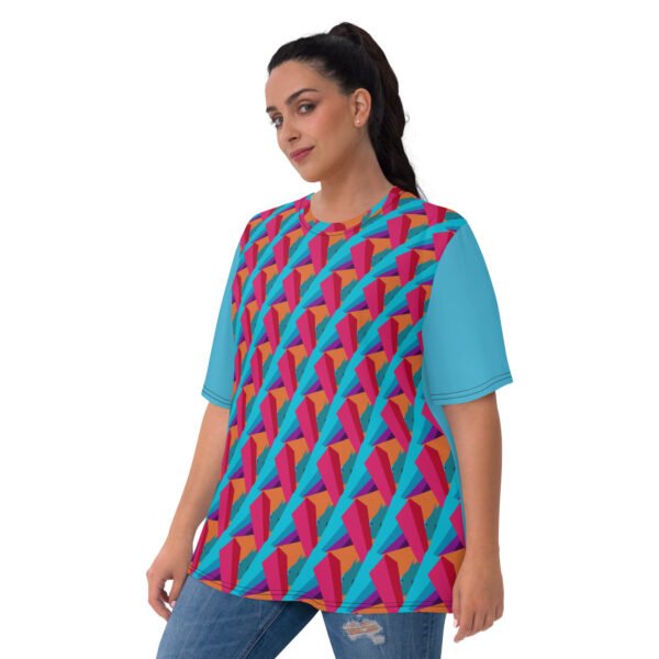 Regular Geometric All Over Print Women's Crew Neck T-Shirt