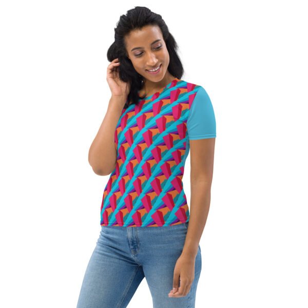 Regular Geometric All Over Print Women's Crew Neck T-Shirt