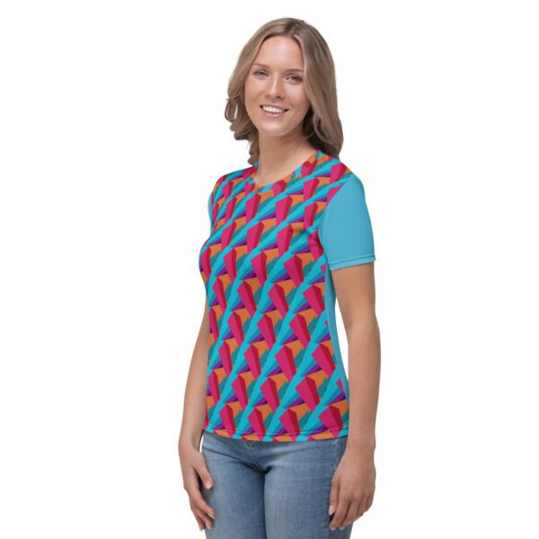 Regular Geometric All Over Print Women's Crew Neck T-Shirt