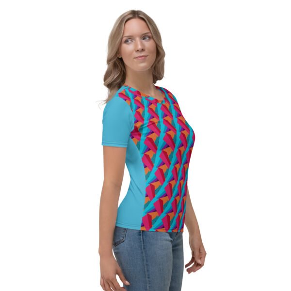 Regular Geometric All Over Print Women's Crew Neck T-Shirt