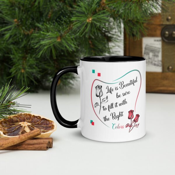white-ceramic-mug-with-color-inside-black-11oz-left-64eb5a1bc676a.jpg Life is Beautiful - Mug with Color Inside