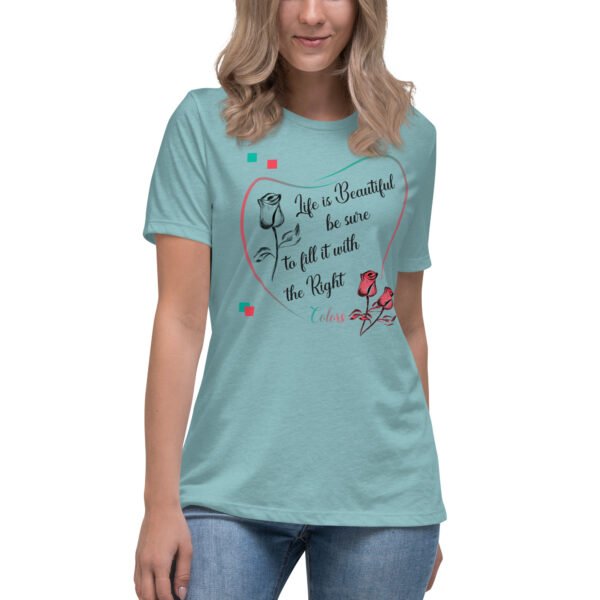 womens-relaxed-t-shirt-heather-blue-lagoon-front-64ecdb0fc3987.jpg Life is Beautiful - Women's Relaxed T-Shirt
