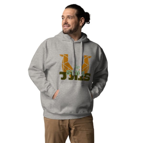 unisex-premium-hoodie-carbon-grey-front-64f7038b98012.jpg Be Still Llama Geometrical Art - Unisex Hoodie