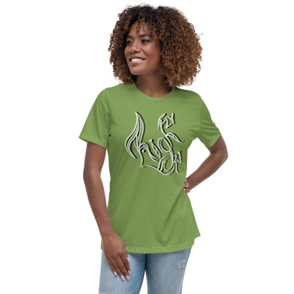 womens-relaxed-t-shirt-leaf-front-65ad5ba47d801.jpg Women's Relaxed Fly high or Swim Custom T-Shirt